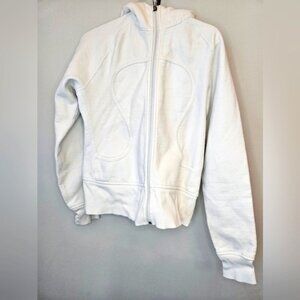 Lululemon Women's Scuba Hoodie Jacket. White. Measurements in pictures
